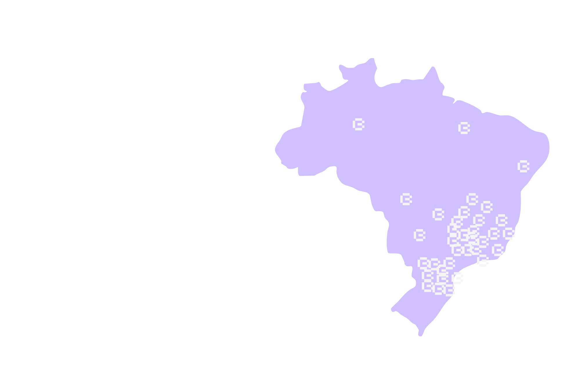Mapa do Brasil com presença Biancode